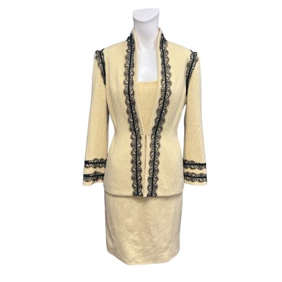 Zang Toi Dress & Jacket XS/S 100% Cashmere Lace Trim Extra Small - Small - Picture 1 of 11